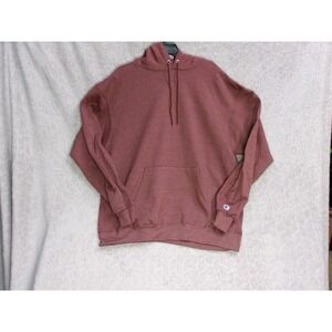Champion Men's Red Heathered Pullover Hoodie Sweatshirt XL